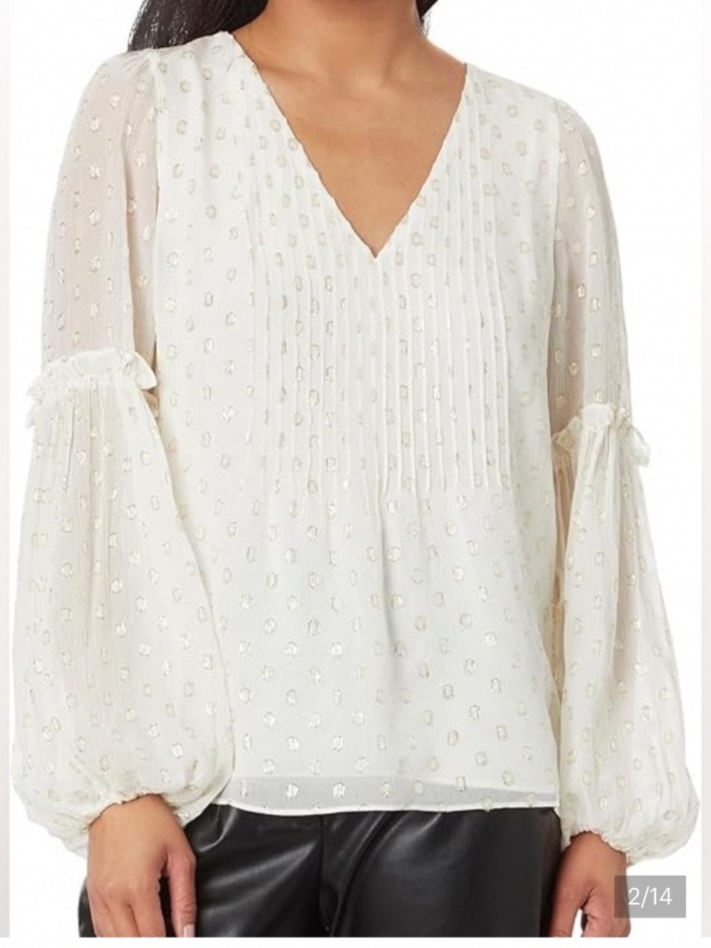 NWT - Lilly Pulitzer Cleme Bloluse - Cream w/gold - Size 6